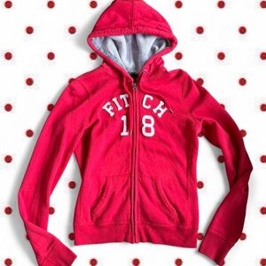 Abercrombie & Fitch red zip up hoodie